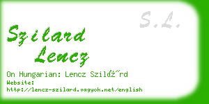 szilard lencz business card